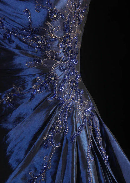 Vintage Ball Gown Strapless Sleeveless Tulle Zipper Up Floor-Length Prom Dress