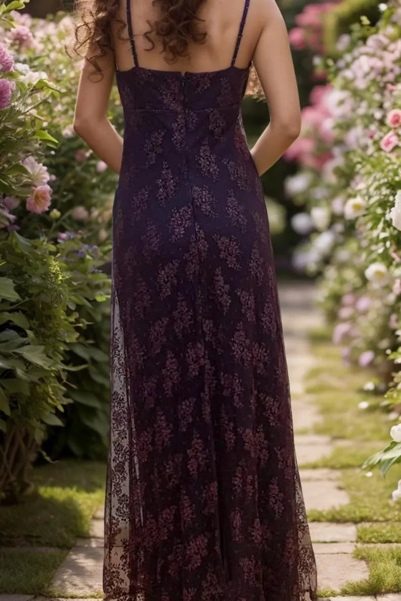 Vintage Bodycon Spaghetti Straps Sleeveless Zipper Up Floor-Length Prom Dress