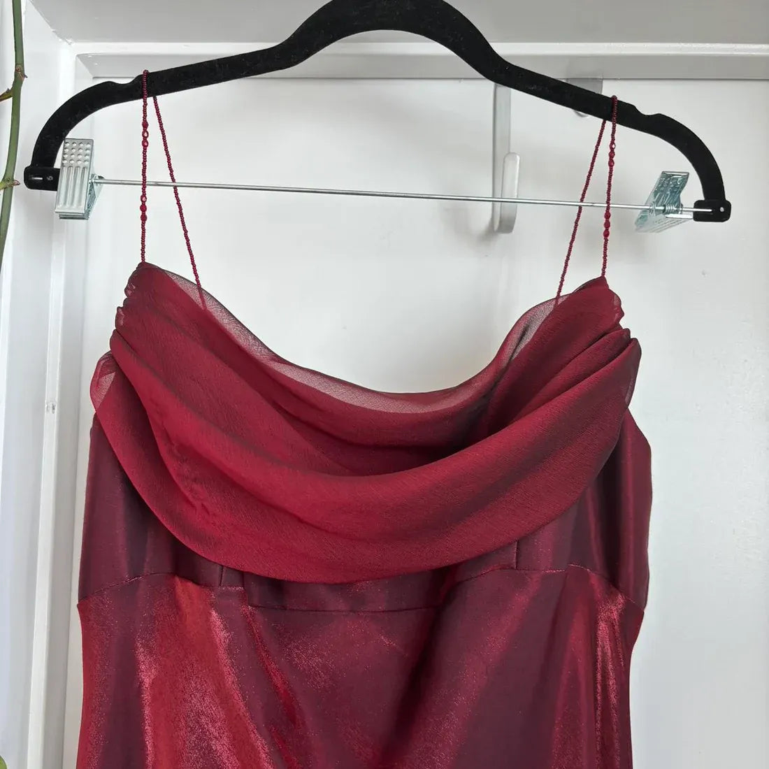 Vintage Fitted Spaghetti Straps Sleeveless Satin Sweep/Brush Train Prom Dress