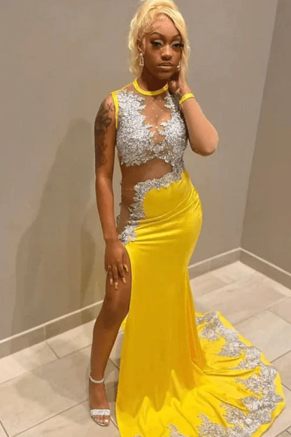 Vintage Mermaid Scoop Neck Sleeveless Zipper Up Chapel Train Prom Dresses