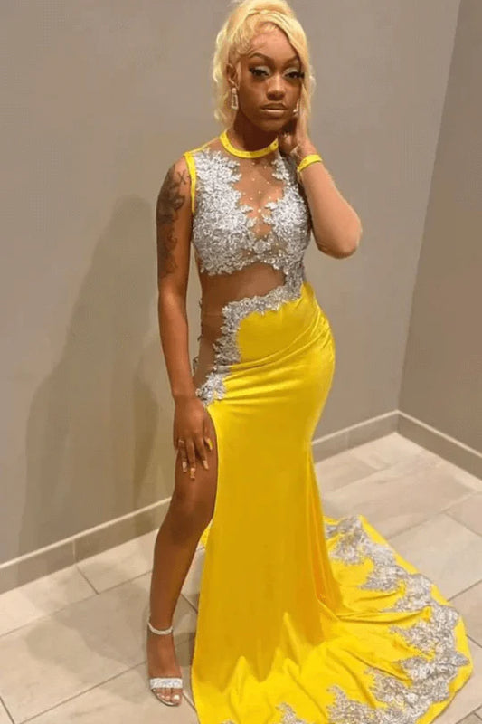 Vintage Mermaid Scoop Neck Sleeveless Zipper Up Chapel Train Prom Dresses