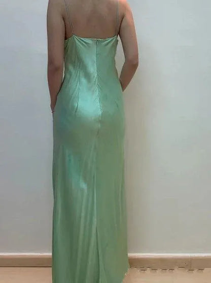 Vintage Mermaid Spaghetti Straps Backless Floor-Length Prom Dress