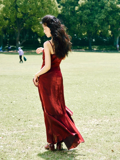 Vintage Mermaid/Trumpet Spaghetti Straps Sleeveless Satin Backless Floor Length Prom Dress