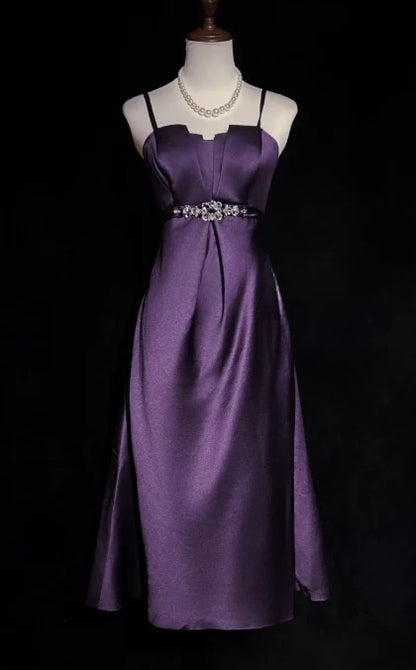 Vintage Sheath Spaghetti Strap Sleeveless Back Zip Long Evening Dress