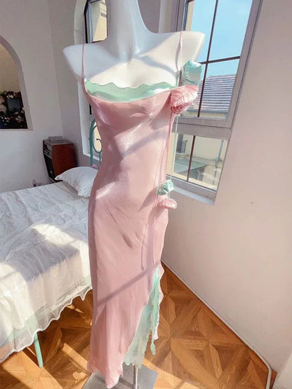 Whimsical Sheath Sweetheart Sleeveless Two-Tone Rose-Green Prom Dress for Women Ready to Ship