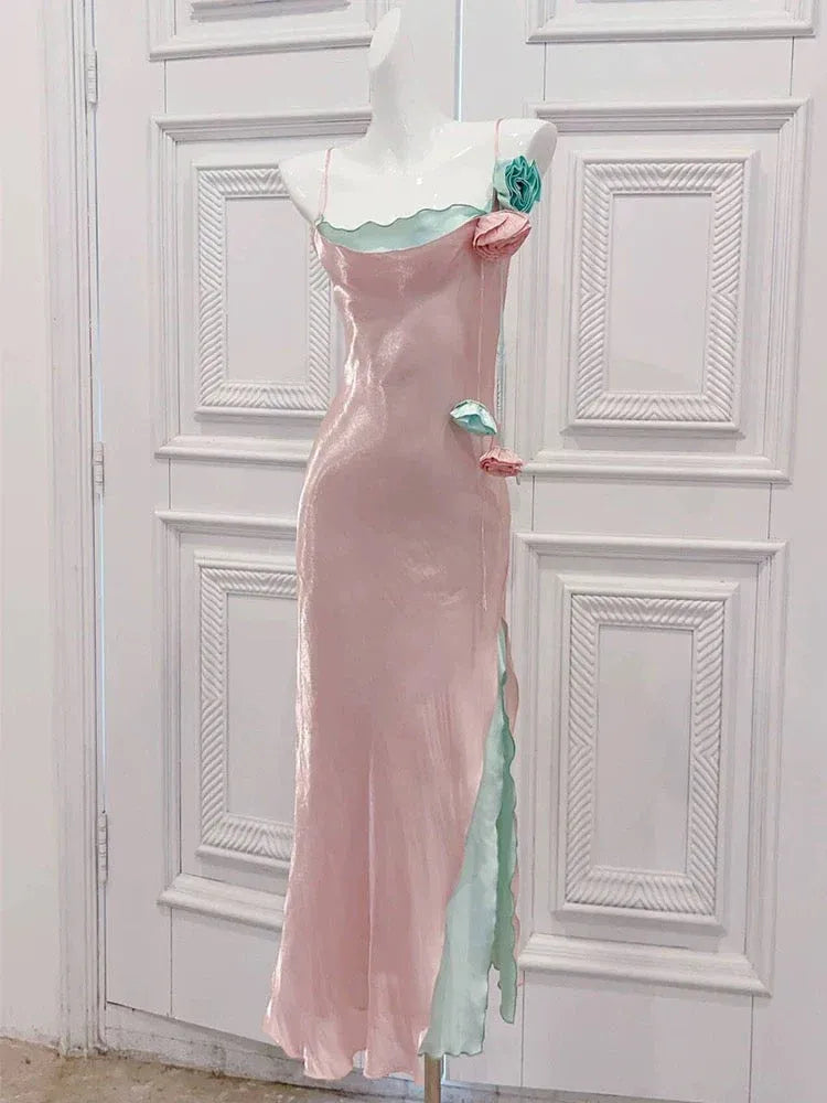 Whimsical Sheath Sweetheart Sleeveless Two-Tone Rose-Green Prom Dress for Women Ready to Ship