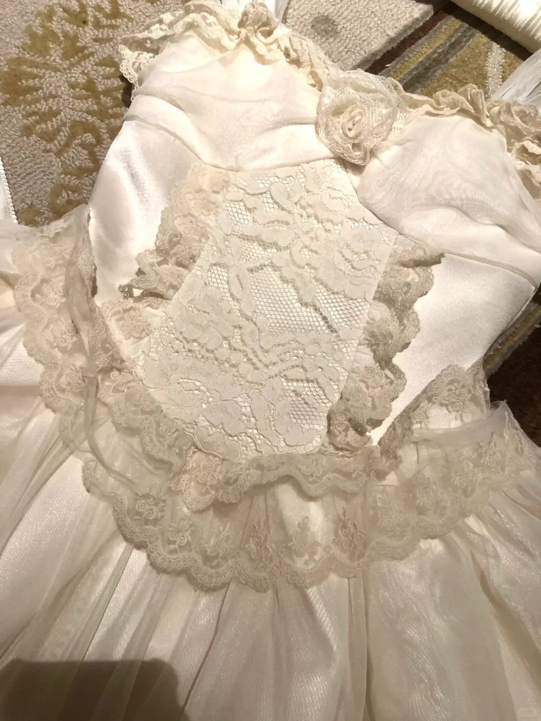 Whimsical A-Line Sweetheart Tiered Ruffle Floral Lace Ivory Short Homecoming Dresses