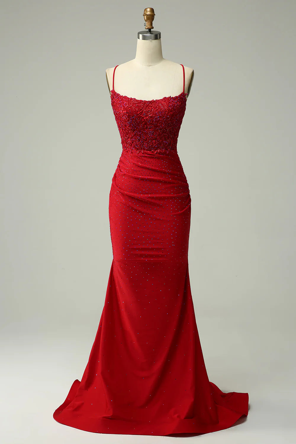 Mermaid Halter Court Train Dress Prom Dress with Appliques Beading