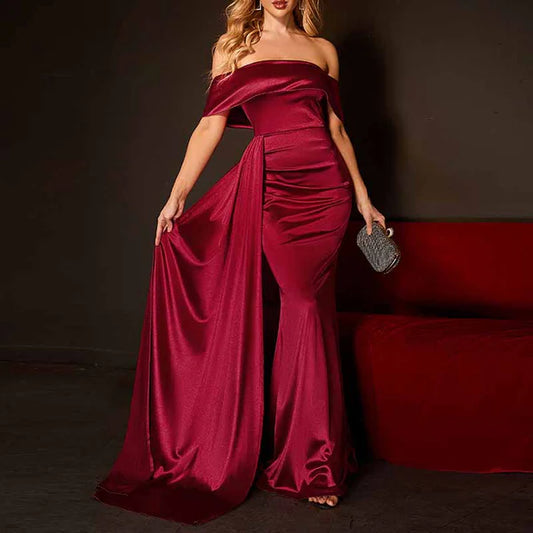 Off Shoulder Mermaid Long Prom Dress Evening Dress