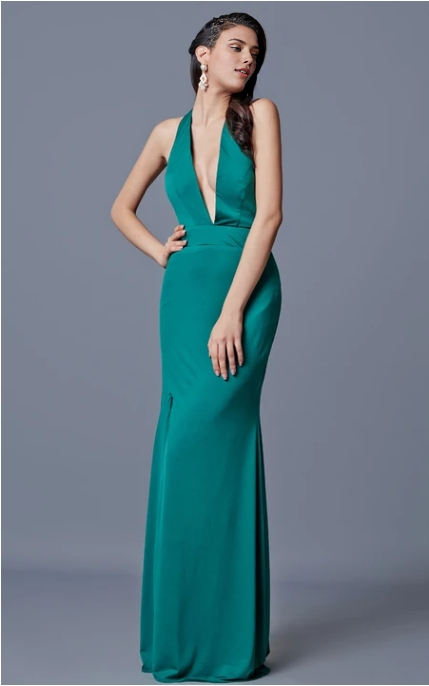 Sheath Sexy Deep V-neck Backless Long Dress Sleeveless With Mermaid Train Prom Dress/Dress For Formal