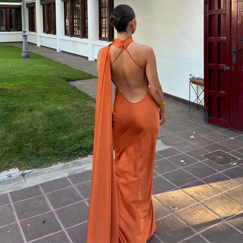 Formal Dresses Mermaid Sexy Sheath Green Backless Long Prom Dress Evening Dress With Flutter Tie/ Prom Dresses Store