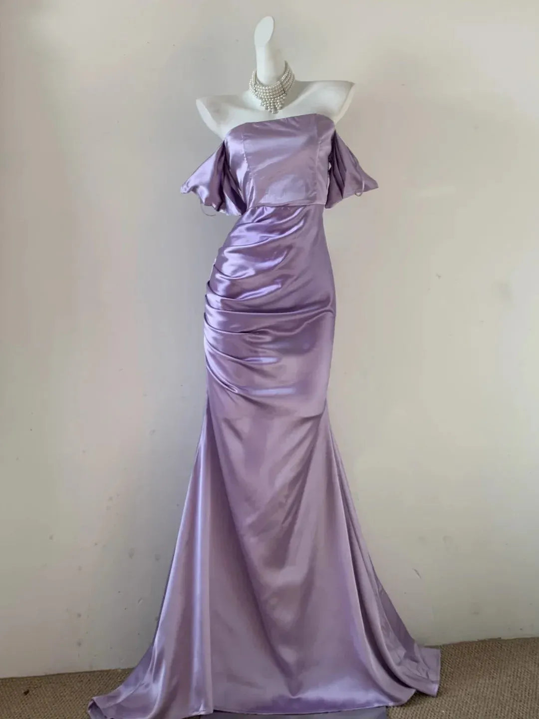 Simple Mermaid Strapless Backless Sweep/Brush Train Prom Dress